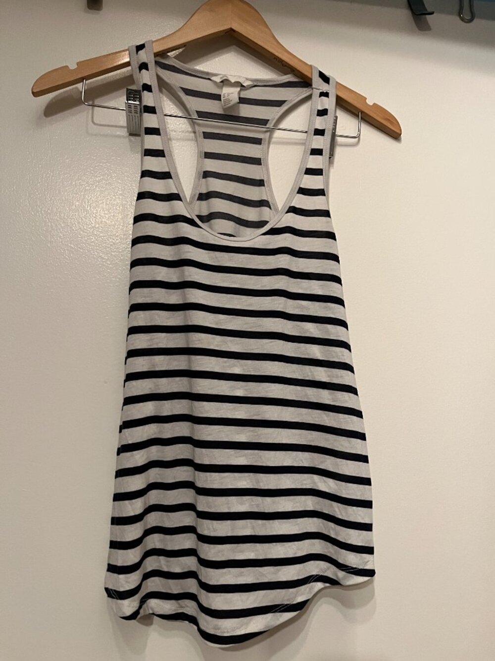 H&M Black and White Striped Tank Top Size Small